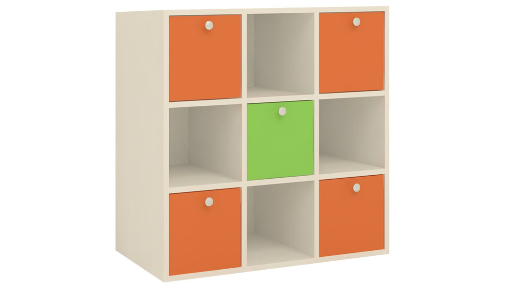 Adona Milano Kids Light Wood Cube Storage Cabinet Light Orange - Verdant Green