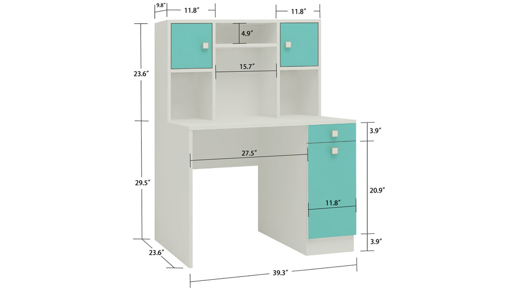 Kids study clearance table size