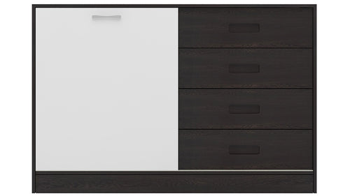 Adona Modena Sideboard-cum-Crockery Cabinet with Sliding Shutter and 4 Drawers