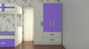 Adona Nora 3-Door Kids Wardrobe w/2 Drawers and Grooved Handles