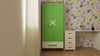 Adona Novara Kids Wardrobe w/2 Drawers and Wooden Handles Verdant Green