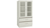 Adona Paloma Large Crockery-Cum-Bookshelf Cabinet with Toughened Glass Shutters and Drawers