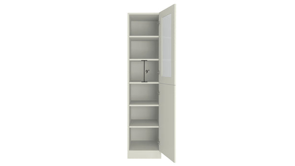 Adona Petite Bookshelf-cum-Storage Cabinet with Toughened Glass