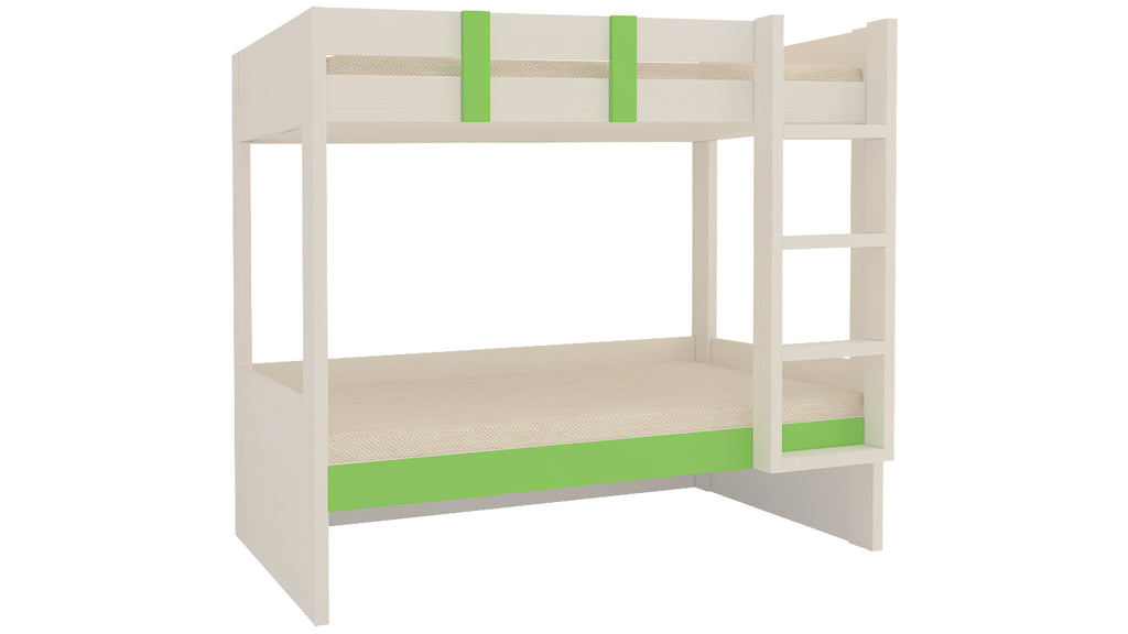 Adona Primera Twin Bunk Bed Right Ladder Light Wood-Grain Finish