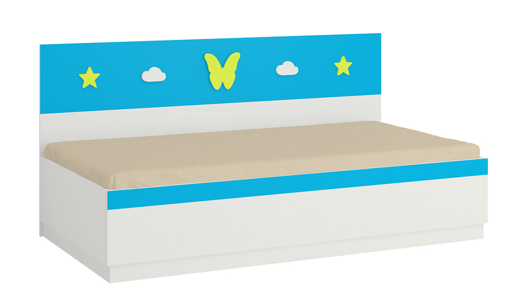 Adona Renata Kids Single Daybed with Box Storage and Wooden Decals