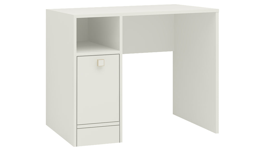 Adona Sonoma Study Desk with Shuttered Cabinet and Open Shelf