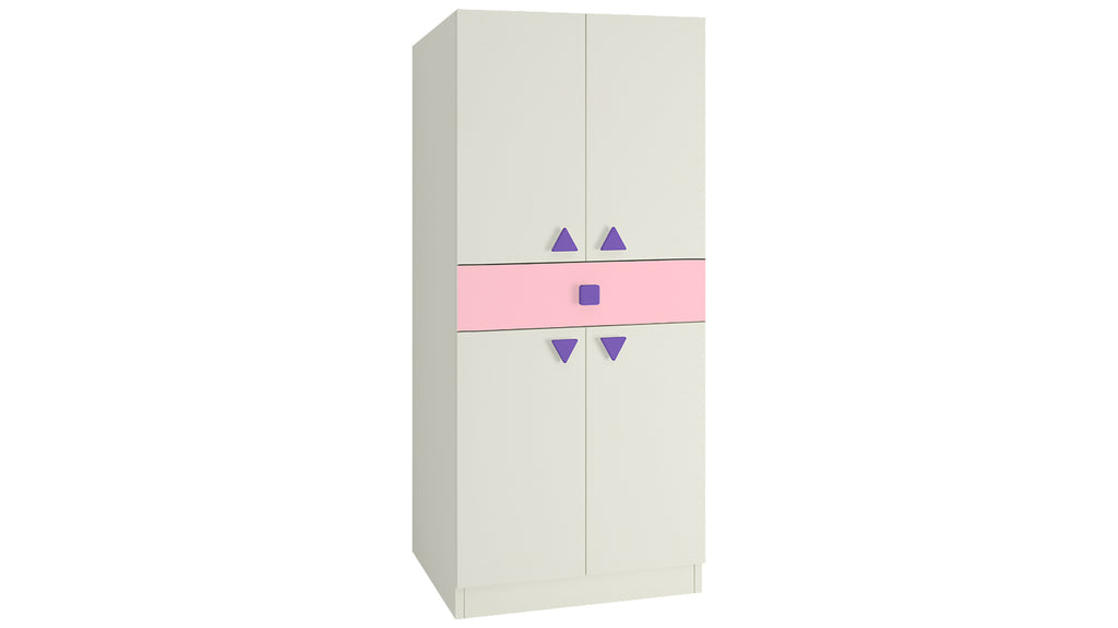 Adona Stella 2-Door Kids Wardrobe with Drawer and Triangle Shaped Knobs