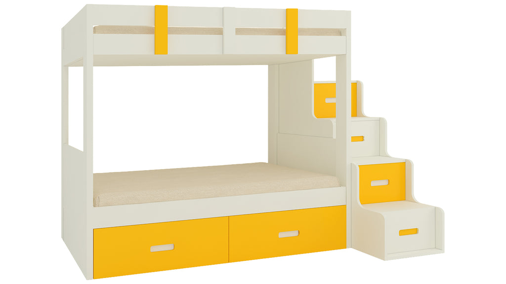 Adona Suvina Twin Bunkbed w/Right Storage Steps And Drawers