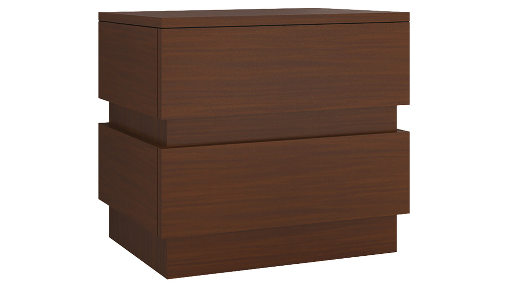 Adona Synova Bedside Table w/2 Handle-less Drawers Terra Sienna